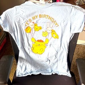 Sanrio Light Blue "It's My Birthday" Graphic Tee